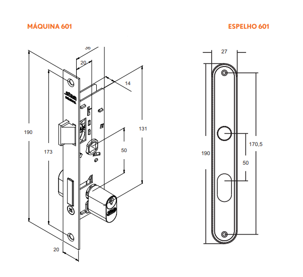Fechadura Metálica Porta Elevação (Social) Cromada 601/602/11Ei Stam