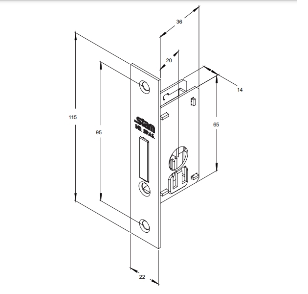 Fechadura Metálica Porta Elevação (Social) Cromada (Compact) 601A Stam