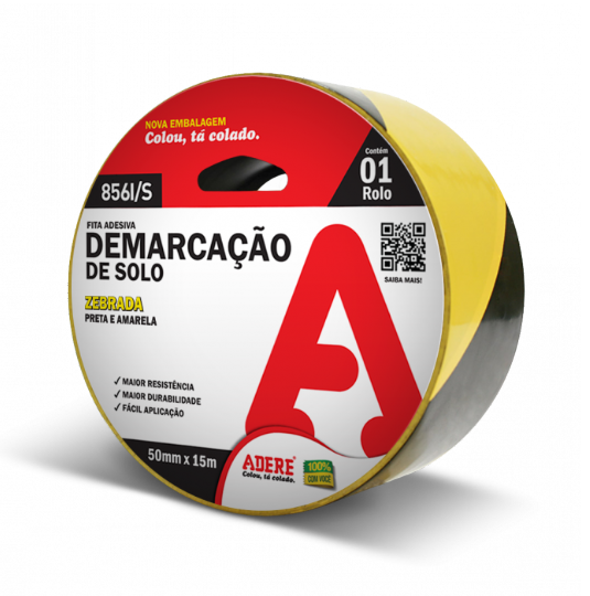 Fita Adesiva Demarcação 50Mm X 30.00M Zebrada Adere