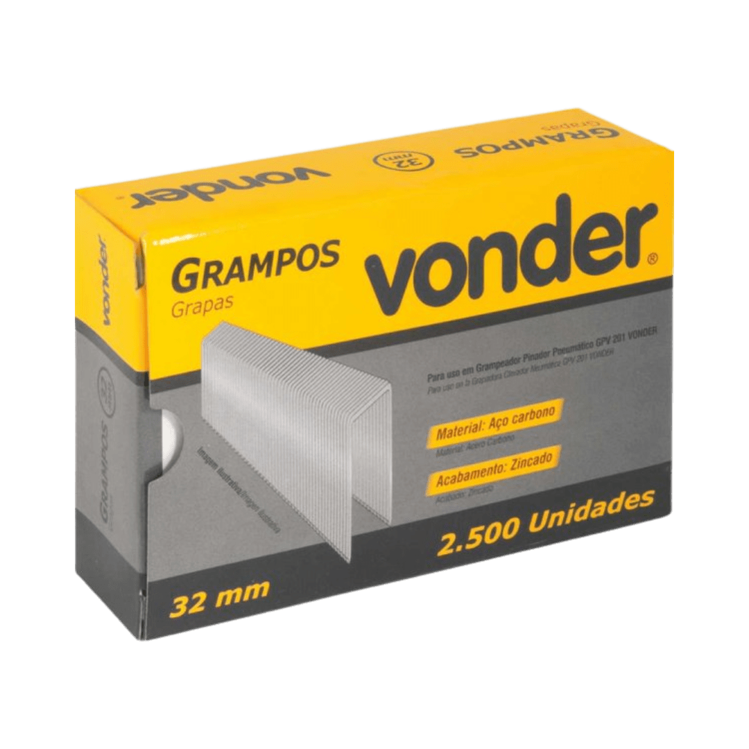 grampo para grampeador 32mm gpv201 vonder