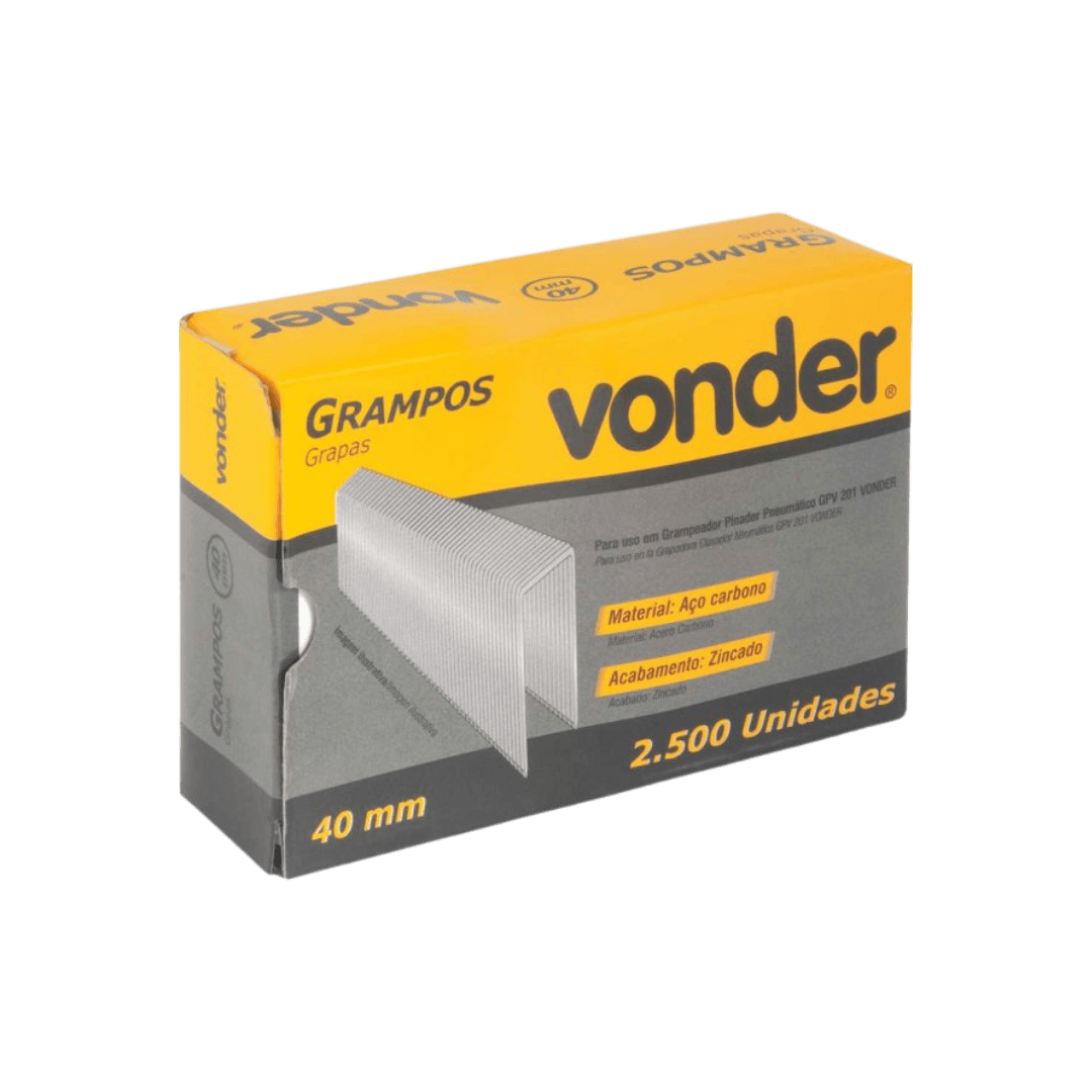 grampo para grampeador 40mm gpv201 2500pcs vonder