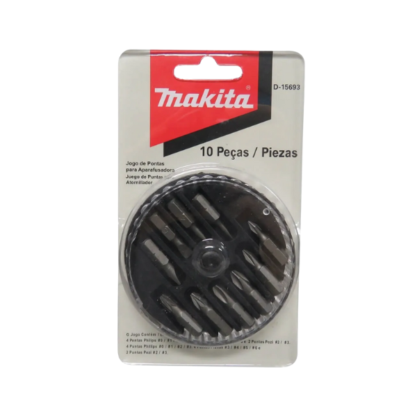 jogo bits fenda phil 10pcs 25mm d15693 makita 6228