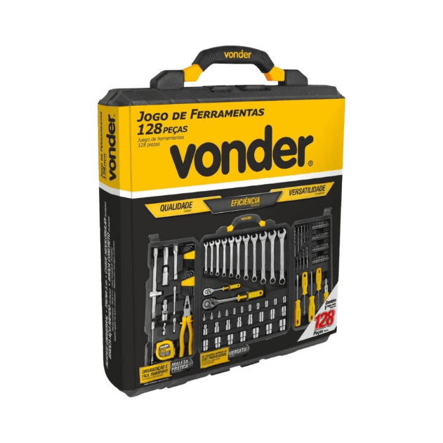 Jogo de Ferramentas com 128 peças Vonder fechado