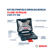jogo de ferramentas e acessorios com 33 pecas xline bosch 527721