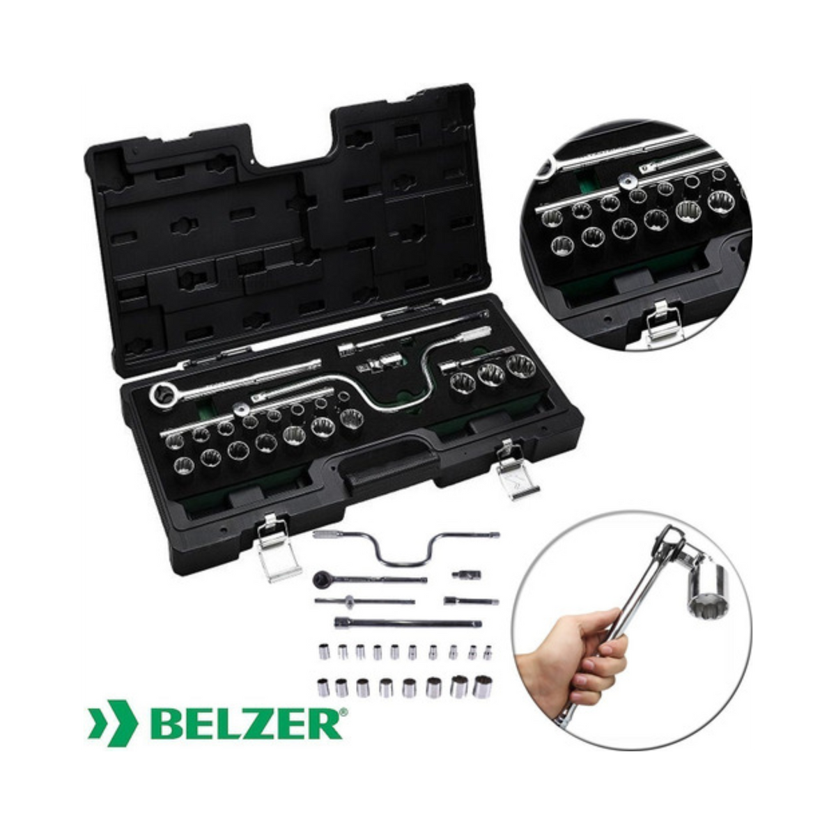 Jogo Soquete Estriado Com 24Pç 1 2 204400 Belzer