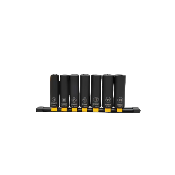 JOGO SOQUETE IMPACTO SEXTAVADO LONGO COM 7PC DWMT74449OSP DEWALT