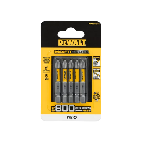 Jogo Bits Phillips Ph2 Maxfit Ultra 2 05pçs 50mm Dwaf2ph2-5h Dewalt