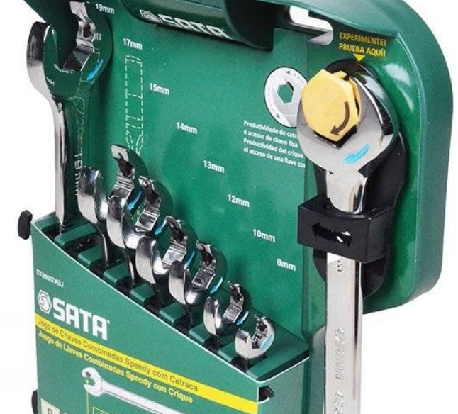 Jogo Chave Comb. C/ Catr. Speedy C/ 08 Pçs (8Mm A 19Mm) St08007Asj Sata