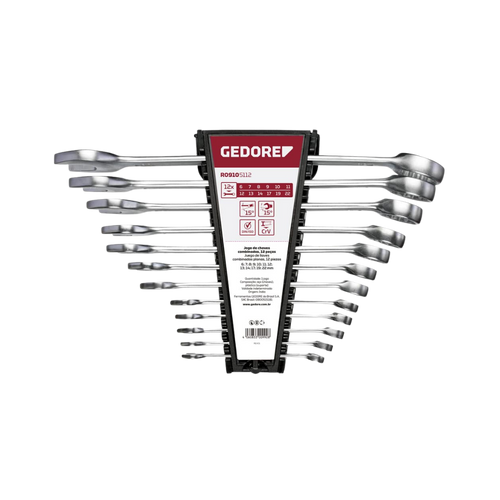 Jogo Chave Combinada Com 12 Peças (6mm A 22mm) Gedore Red
