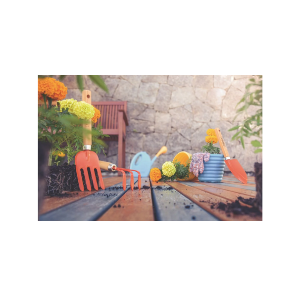 Jogo De Ferramentas Para Jardim Com 3pçs Com Cabo De Madeira Tramontina