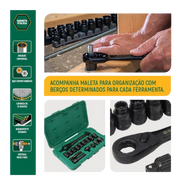 Jogo Soquete Pass-thru X6 Com 24 peças St09060g Sata