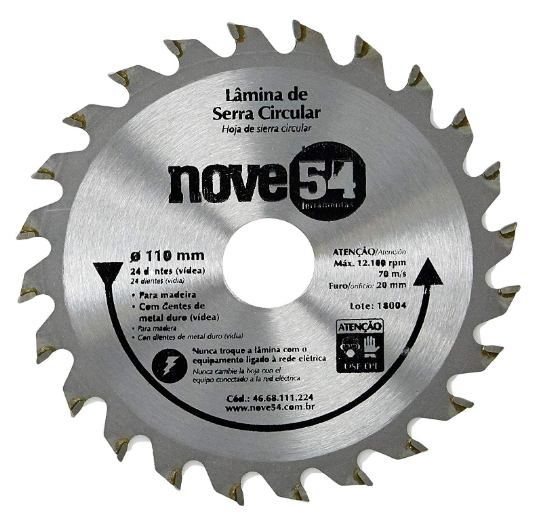 Lâmina P/ Serra Circular Madeira 4.3/8 24D Nove54