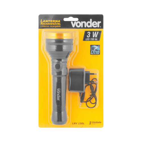 lanterna recarregavel 1 led lrv 150l litio vonder