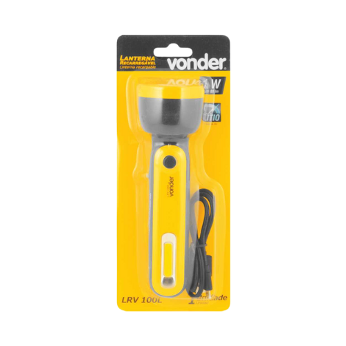 lanterna recarregavel 2 leds lrv100l litio vonder