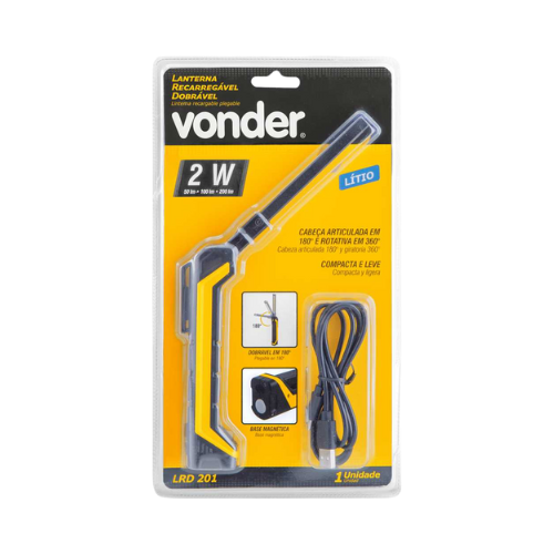 lanterna recarregavel de inspecao 3w cob led lr500 litio vonder