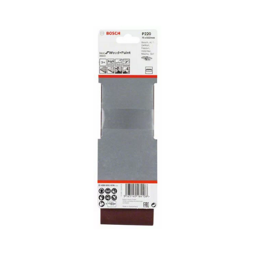 Lixa Cinta Para Madeira G 220 75 X 533 Com 3 peças Bosch