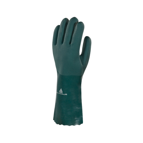luva seguranca pvc 35cm verde delta plus