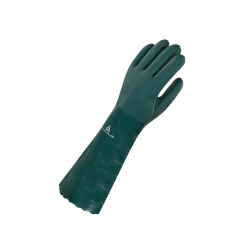 luva seguranca pvc 45cm g9 verde pvcgrip deltaplus