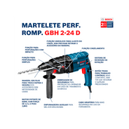 martelete perfurador 820w gbh 2 24d sem maleta bosch diferenciais