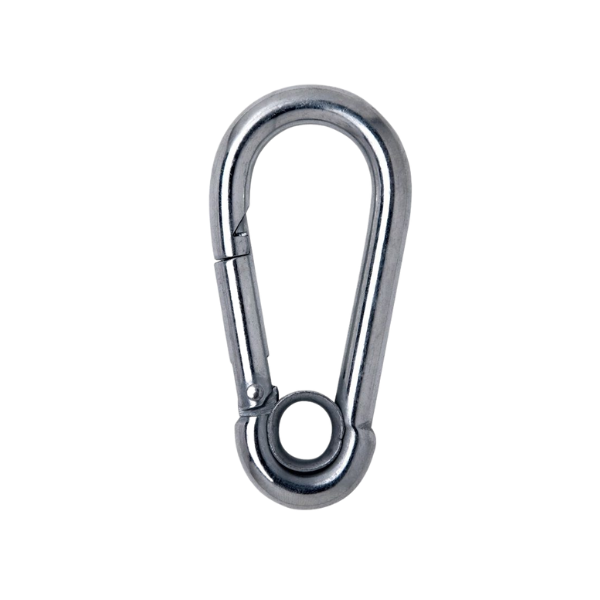 mosquetao inox com trava simples e olhal 8mm x 80mm carbostorm