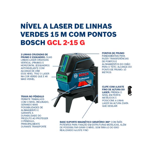 Nivel Laser Verde Gcl215 G Bosch