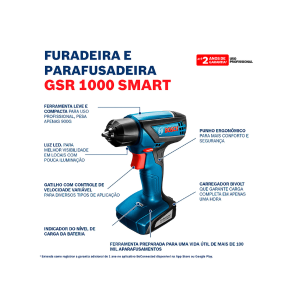 Parafusadeira A Bateria 12V Gsr 1000 Smart Bosch