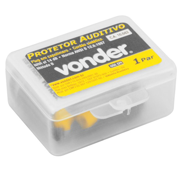 Protetor Auditivo Copolímero Com Cordão Eccofer/Vonder