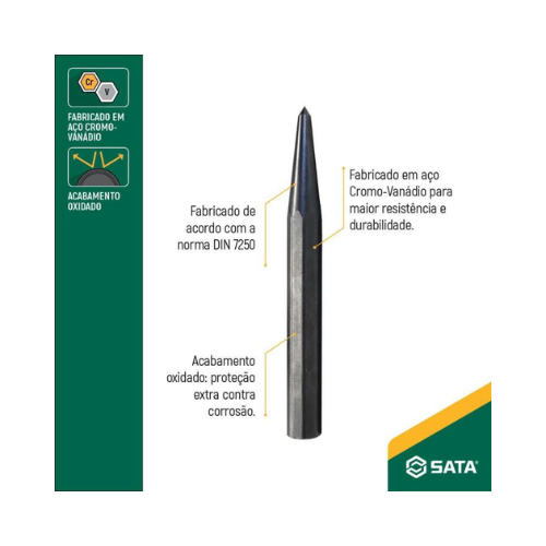 puncao de aco 150 x 6mm st90811g sata 522439