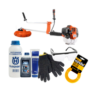 Roçadeira Husqvarna 143rst 41,5cc + kit de manutenção e segurança - óleo, misturador, graxa, luva, óculos e nylon.