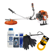 Roçadeira Husqvarna 236R 33.6cc + kit manutenção e segurança - óleo, misturador, graxa, luva, óculos e nylon.