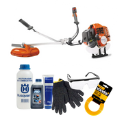 Roçadeira Husqvarna 236R 33.6cc + kit manutenção e segurança - óleo, misturador, graxa, luva, óculos e nylon.
