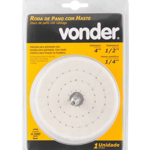 Roda De Feltro C/ Haste 4 P/ Polimento Vonder