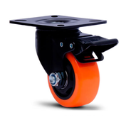 Rodízio Giratório com freio Glpbf 312 Bpa E Black Laranja Capacidade 70Kg Colson