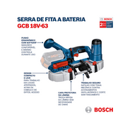 serra a bateria fita 18v gcb 18v63 sem bateria bosch detalhe