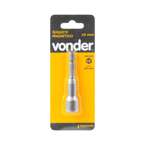 Soquete Para Parafuso Sextavado Magnético 10mm X 65mm Vonder