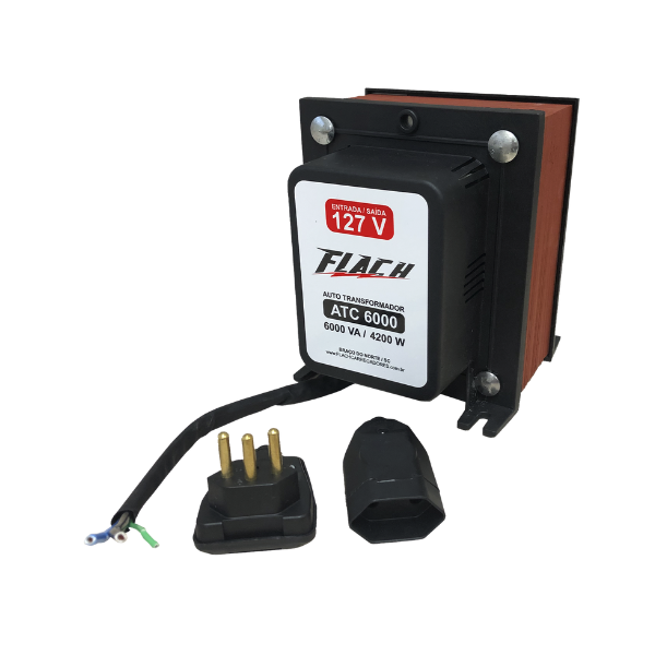 transformador 127 220v 4000va flach 516078 acessorios