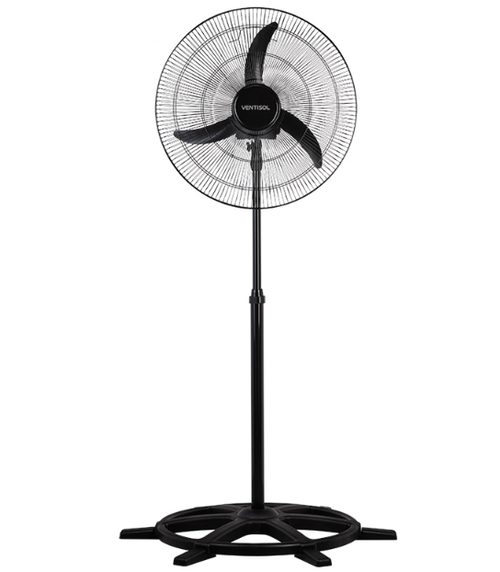 Ventilador Coluna Oscilante 60Cm Preto (Gde Aço) 200W 3 pás 127/220V Ventisol