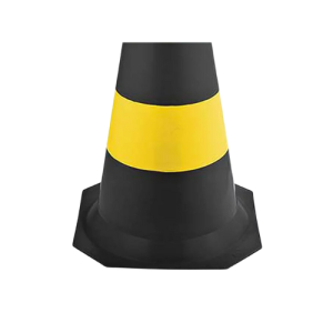 cone seguranca 50cm preto amarelo worker