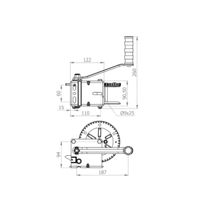 guincho manual catraca 600kg ref g2 sem cinta famit 11324