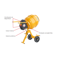 Betoneira para concreto smart desmontada 130L com motor mono 220v CSM