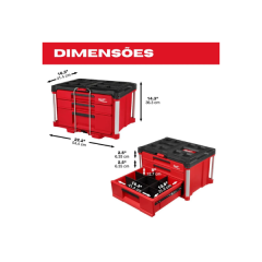 CAIXA FERRAMENTAS COM GAVETA TRIPLA PACKOUT 48228443 MILWAUKEE