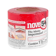 fita adesiva impermeavel 100mm 10m aluminio nove54 