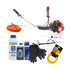Roçadeira Husqvarna 226R 25.4cc + kit de manutenção e segurança - óleo, misturador, graxa, luva, óculos e nylon.