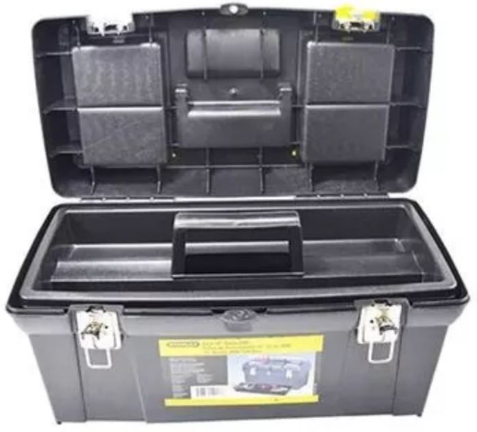 CAIXA FERRAMENTAS PLÁST BAND/FECHO METAL PRETA 19013 STANLEY