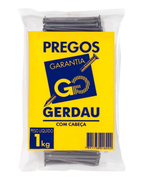 Prego Polido 19 X 36 C/ Cabeça 1Kg Gerdau
